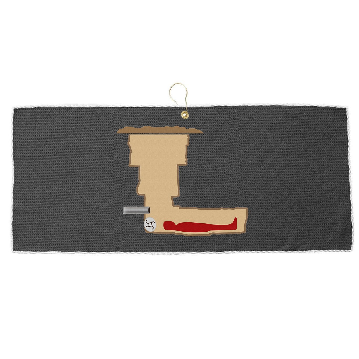 Funny Meme Saddam Hussein Hiding Spot Teen Joke Brain Rot Large Microfiber Waffle Golf Towel