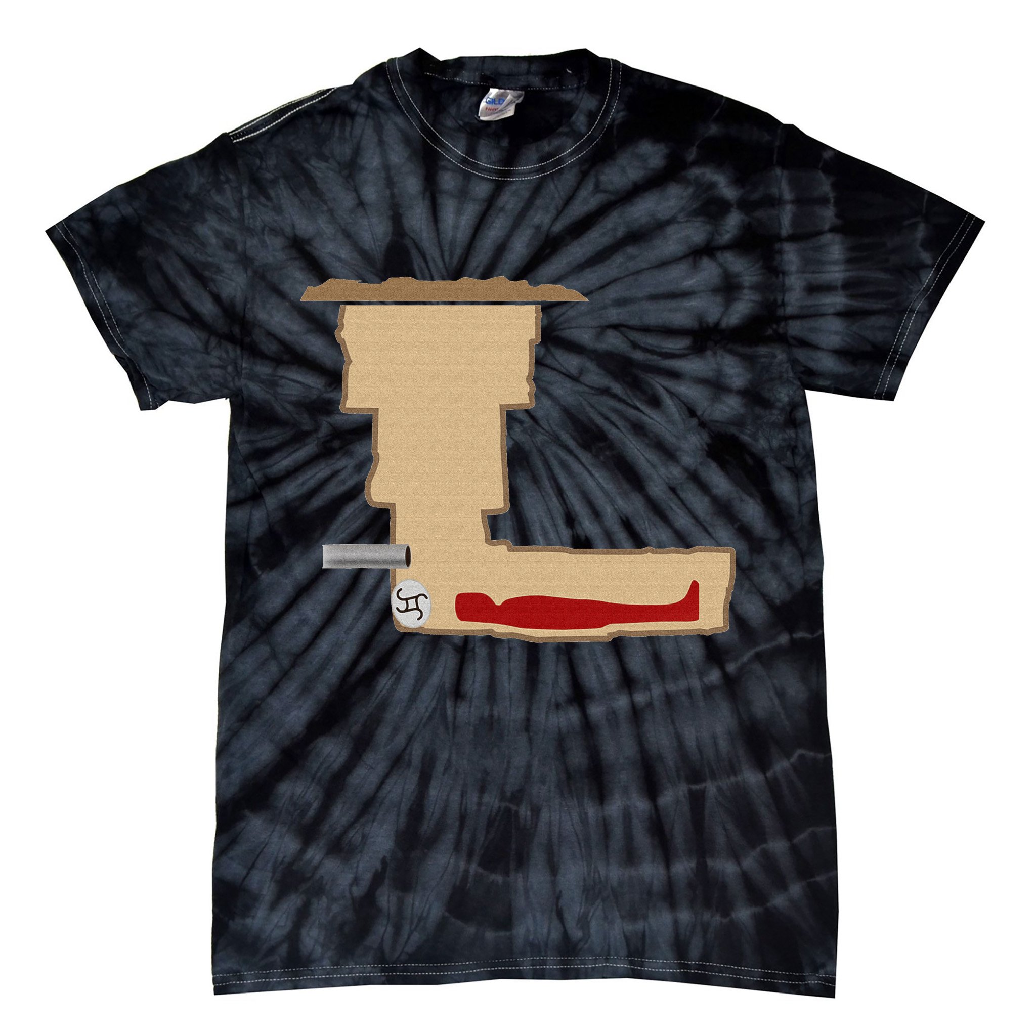 Funny Meme Saddam Hussein Hiding Spot Teen Joke Brain Rot Tie-Dye T-Shirt