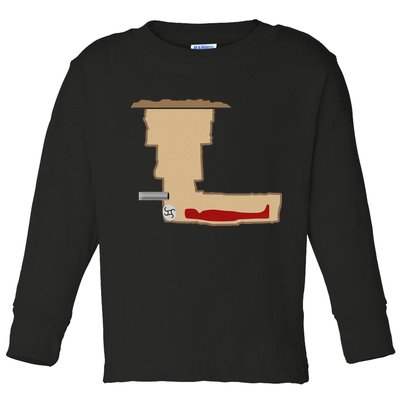 Funny Meme Saddam Hussein Hiding Spot Teen Joke Brain Rot Toddler Long Sleeve Shirt