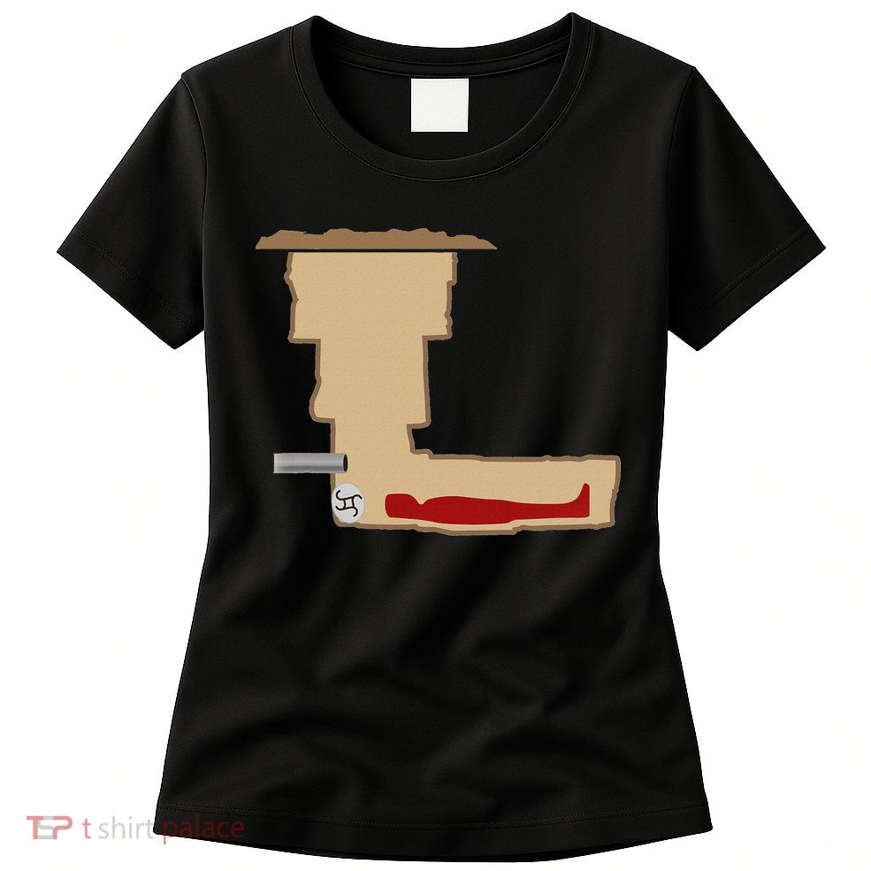 Funny Meme Saddam Hussein Hiding Spot Teen Joke Brain Rot Womens T-Shirt