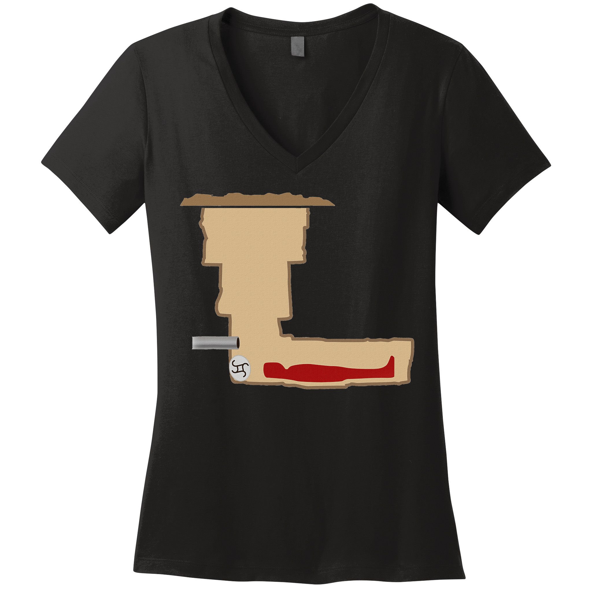 Funny Meme Saddam Hussein Hiding Spot Teen Joke Brain Rot Women's V-Neck T-Shirt