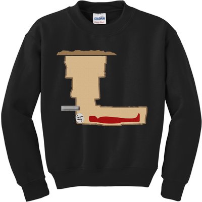 Funny Meme Saddam Hussein Hiding Spot Teen Joke Brain Rot Kids Sweatshirt