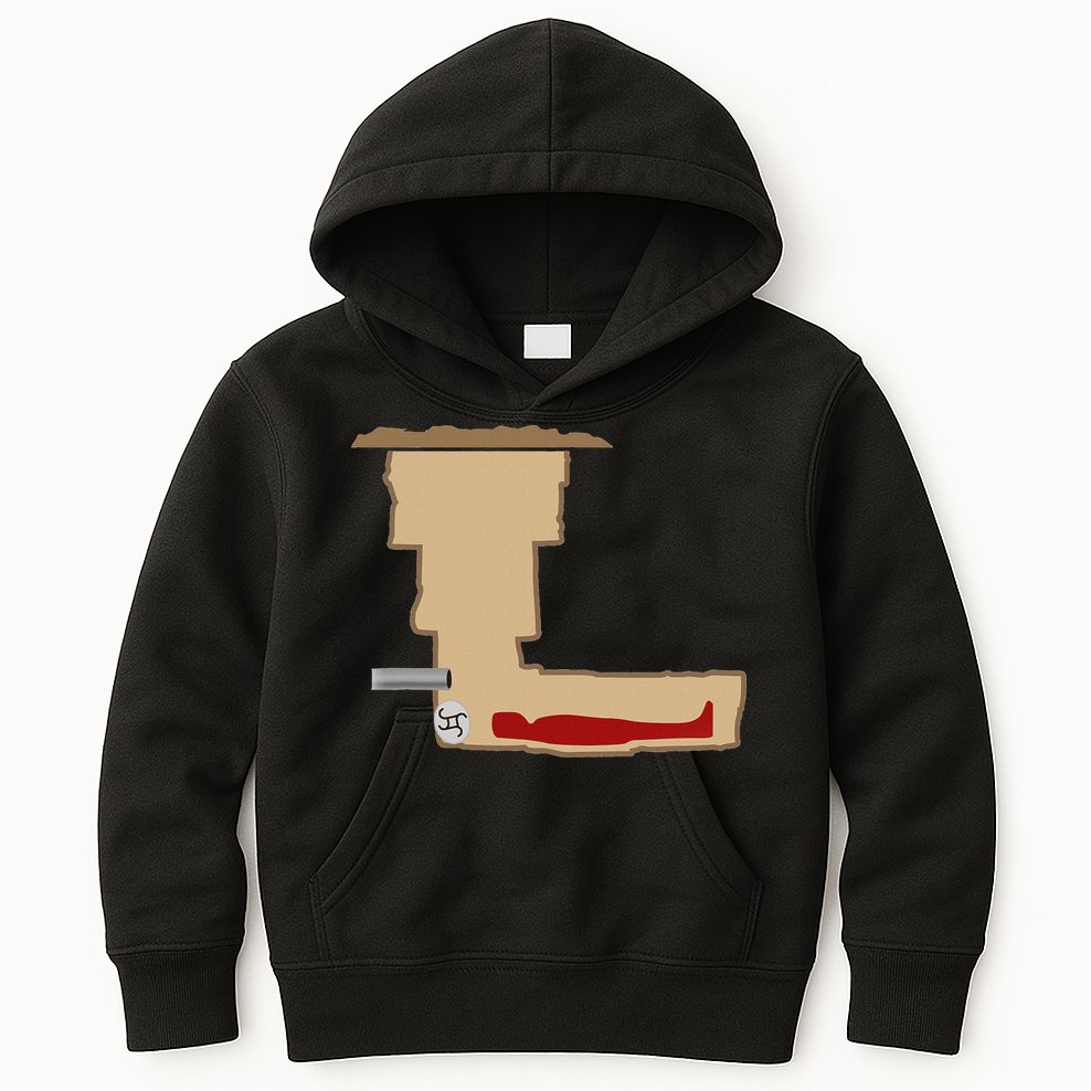 Funny Meme Saddam Hussein Hiding Spot Teen Joke Brain Rot Kids Hoodie