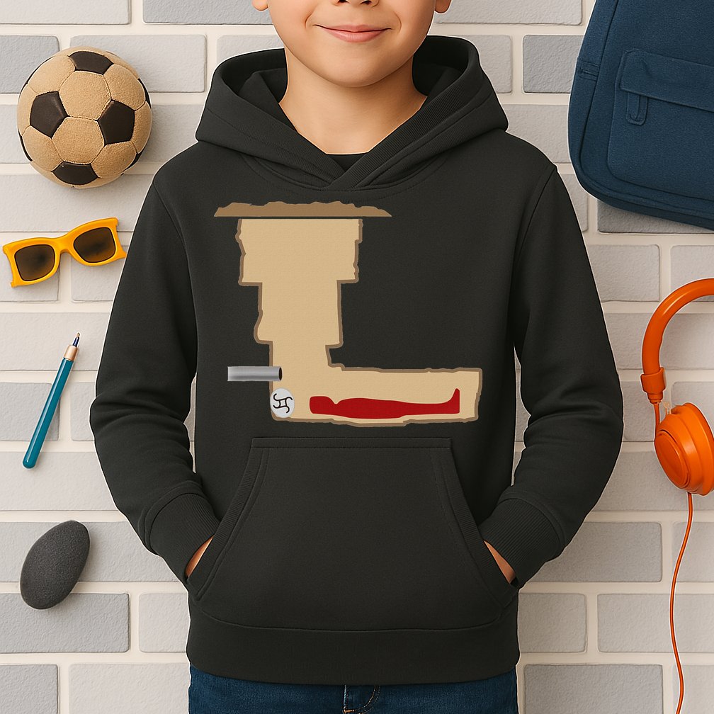 Funny Meme Saddam Hussein Hiding Spot Teen Joke Brain Rot Kids Hoodie
