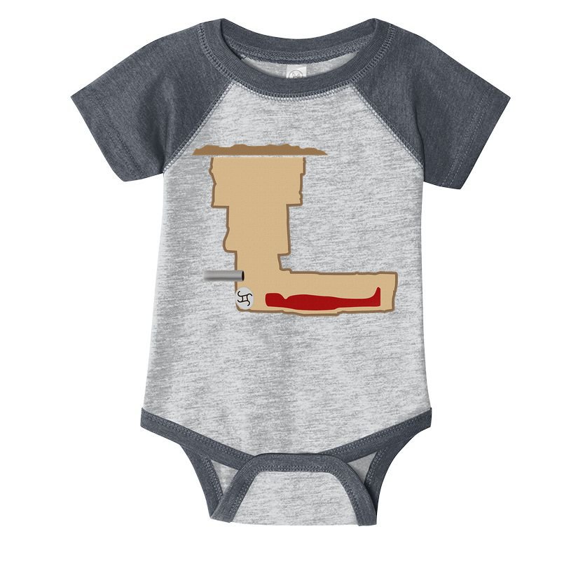 Funny Meme Saddam Hussein Hiding Spot Teen Joke Brain Rot Infant Baby Jersey Bodysuit