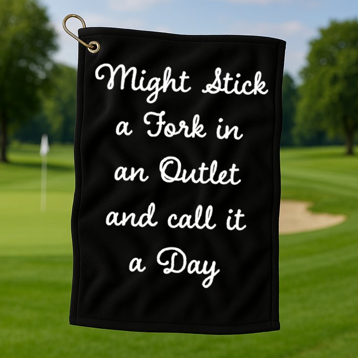 Funny Might Stick A Fork In An Outlet And Call It A Day Sarcastic Golf Towel