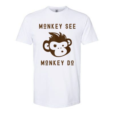 Funny Monkey See Monkey Do Cute Adorable Primate Chimp Softstyle CVC T-Shirt