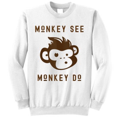 Funny Monkey See Monkey Do Cute Adorable Primate Chimp Sweatshirt