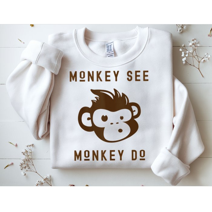 Funny Monkey See Monkey Do Cute Adorable Primate Chimp Sweatshirt
