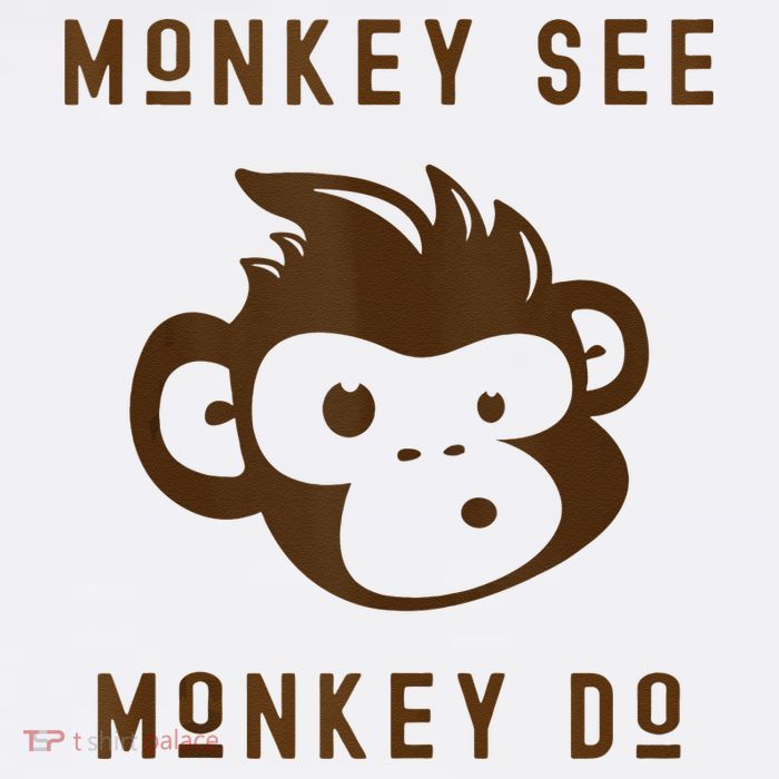 Funny Monkey See Monkey Do Cute Adorable Primate Chimp Tall T-Shirt