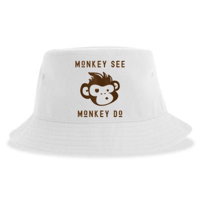 Funny Monkey See Monkey Do Cute Adorable Primate Chimp Sustainable Bucket Hat