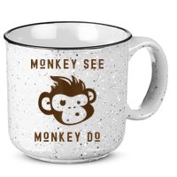 Funny Monkey See Monkey Do Cute Adorable Primate Chimp 15oz Campfire Ceramic Mug