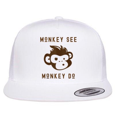 Funny Monkey See Monkey Do Cute Adorable Primate Chimp Flatbill Hat