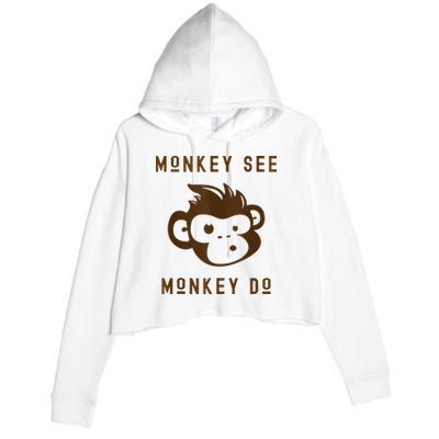 Funny Monkey See Monkey Do Cute Adorable Primate Chimp Crop Fleece Hoodie