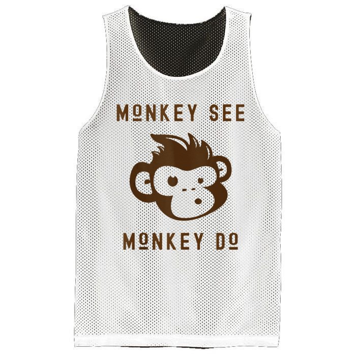 Funny Monkey See Monkey Do Cute Adorable Primate Chimp Mesh Reversible Basketball Jersey Tank