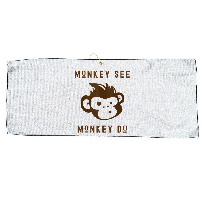 Funny Monkey See Monkey Do Cute Adorable Primate Chimp Large Microfiber Waffle Golf Towel