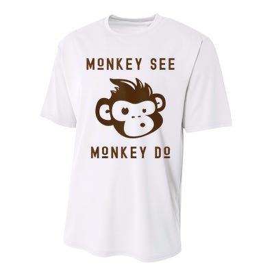 Funny Monkey See Monkey Do Cute Adorable Primate Chimp Performance Sprint T-Shirt