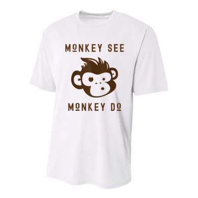 Funny Monkey See Monkey Do Cute Adorable Primate Chimp Youth Performance Sprint T-Shirt