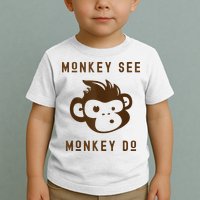 Funny Monkey See Monkey Do Cute Adorable Primate Chimp Toddler T-Shirt