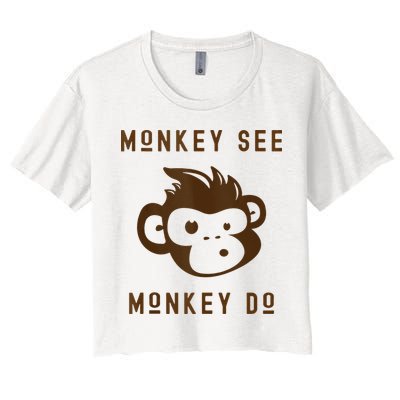 Funny Monkey See Monkey Do Cute Adorable Primate Chimp Crop Top