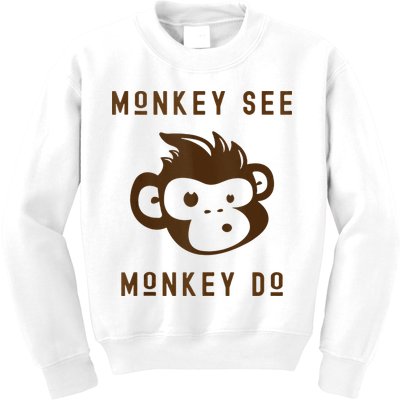 Funny Monkey See Monkey Do Cute Adorable Primate Chimp Kids Sweatshirt