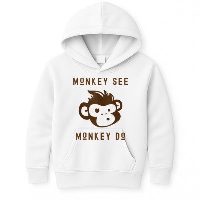 Funny Monkey See Monkey Do Cute Adorable Primate Chimp Kids Hoodie