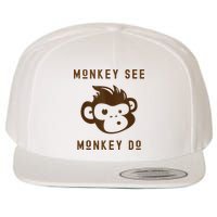 Funny Monkey See Monkey Do Cute Adorable Primate Chimp Wool Snapback Cap
