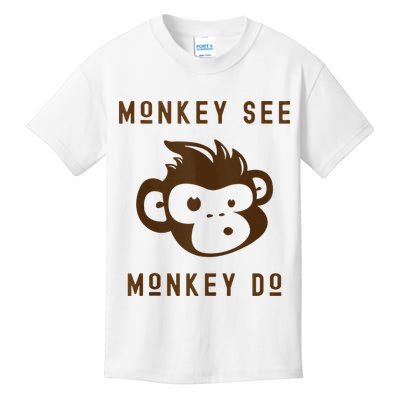Funny Monkey See Monkey Do Cute Adorable Primate Chimp Kids T-Shirt