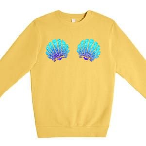 Funny Mermaid Sea Shell Bra Costume Halloween Gift Premium Crewneck Sweatshirt