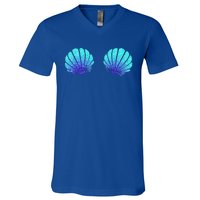 Funny Mermaid Sea Shell Bra Costume Halloween Gift V-Neck T-Shirt