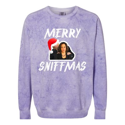 Funny Merry Sniffmas Christmas Anti Biden Quote Anti Biden Colorblast Crewneck Sweatshirt