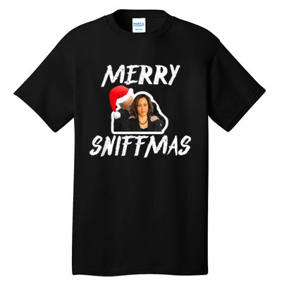 Funny Merry Sniffmas Christmas Anti Biden Quote Anti Biden Tall T-Shirt