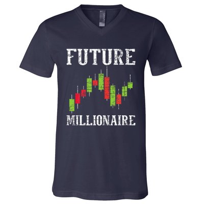 Future Millionaire Stock Exchange Day Trader Day Trading V-Neck T-Shirt