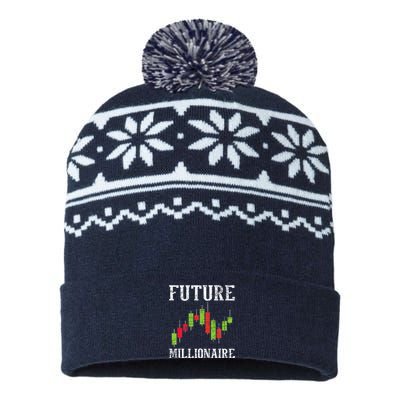 Future Millionaire Stock Exchange Day Trader Day Trading USA-Made Snowflake Beanie