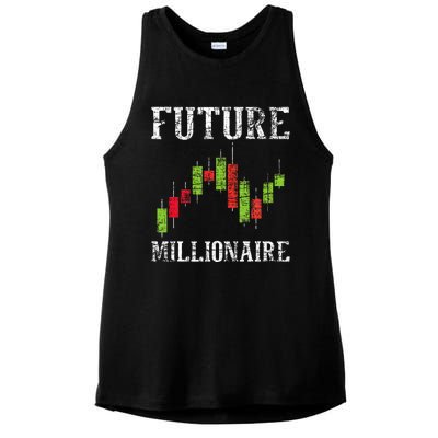 Future Millionaire Stock Exchange Day Trader Day Trading Ladies PosiCharge Tri-Blend Wicking Tank