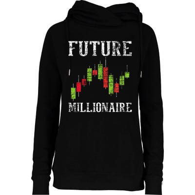 Future Millionaire Stock Exchange Day Trader Day Trading Womens Funnel Neck Pullover Hood