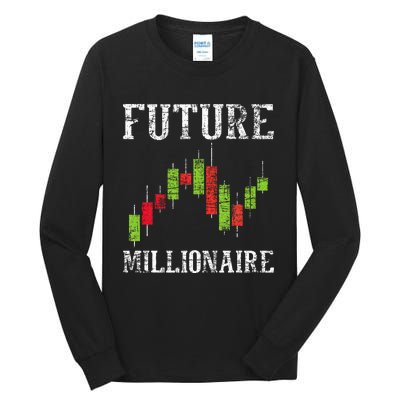 Future Millionaire Stock Exchange Day Trader Day Trading Tall Long Sleeve T-Shirt