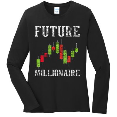 Future Millionaire Stock Exchange Day Trader Day Trading Ladies Long Sleeve Shirt