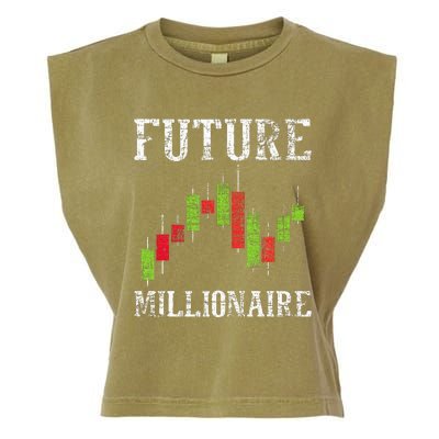 Future Millionaire Stock Exchange Day Trader Day Trading Garment-Dyed Women's Muscle Tee