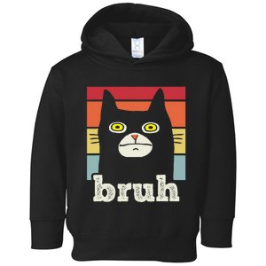 Funny Meme saying Bruh with Cat Greetings Toddler Hoodie