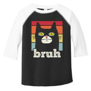 Funny Meme saying Bruh with Cat Greetings Toddler Fine Jersey T-Shirt