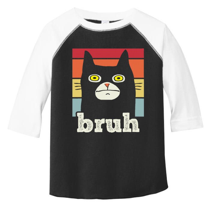 Funny Meme saying Bruh with Cat Greetings Toddler Fine Jersey T-Shirt