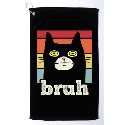 Funny Meme saying Bruh with Cat Greetings Platinum Collection Golf Towel