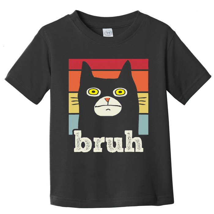 Funny Meme saying Bruh with Cat Greetings Toddler T-Shirt