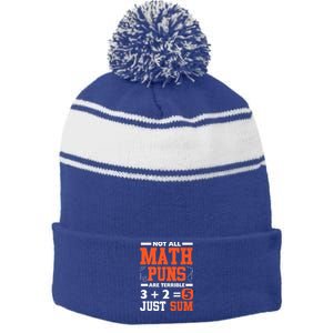 Funny Math Saying Equation Math Joke Gift Stripe Pom Pom Beanie