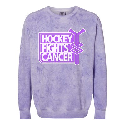 Family Member Support Hockey Fights Cancer Awareness Colorblast Crewneck Sweatshirt