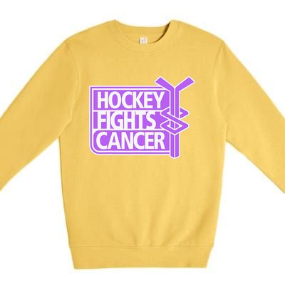 Family Member Support Hockey Fights Cancer Awareness Premium Crewneck Sweatshirt