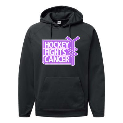 Family Member Support Hockey Fights Cancer Awareness Performance Fleece Hoodie