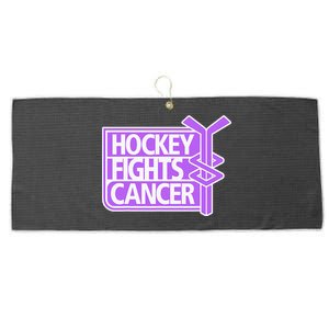 Family Member Support Hockey Fights Cancer Awareness Large Microfiber Waffle Golf Towel