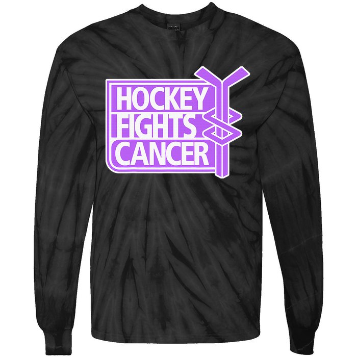 Family Member Support Hockey Fights Cancer Awareness Tie-Dye Long Sleeve Shirt